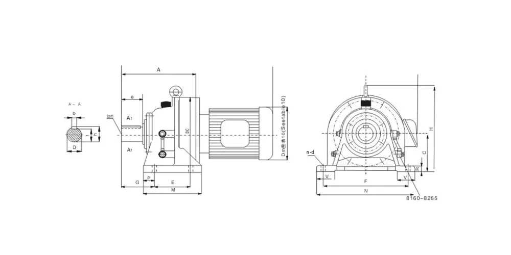 wormreducer-Cycloidal Gear Reducer-EP-Cycloidal Pinwheel Reducer Gearbox-drafts