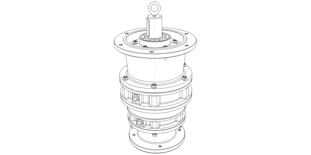 wormreducer-Cycloidal Gearbox-EP-BLE XLE Series Cycloidal Gearbox — Double Stage Vertical Flange-Mounted-draft